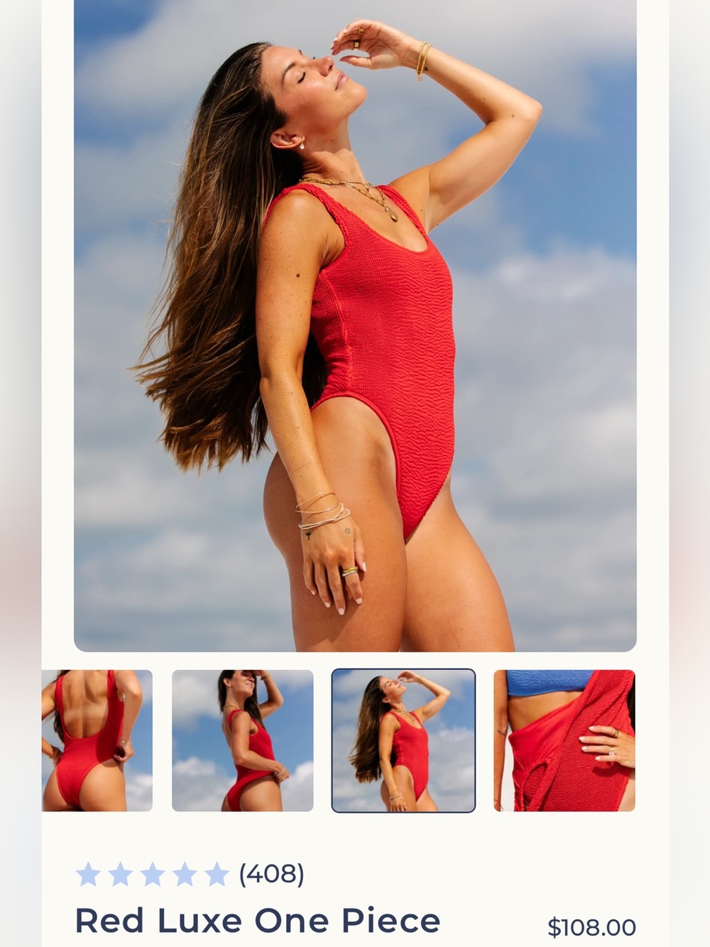 Honey Swim Red Luxe One Piece Swimsuit